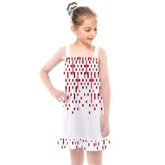 Red And White Matrix Patterned Design Kids  Overall Dress by dflcprintsclothing