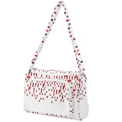 Red And White Matrix Patterned Design Front Pocket Crossbody Bag by dflcprintsclothing