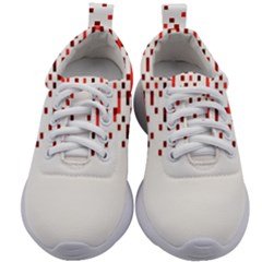 Red And White Matrix Patterned Design Kids Athletic Shoes by dflcprintsclothing