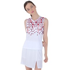 Red And White Matrix Patterned Design Women s Sleeveless Sports Top by dflcprintsclothing