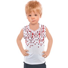 Red And White Matrix Patterned Design Kids  Sport Tank Top