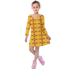 Digital Illusion Kids  Long Sleeve Velvet Dress by Sparkle