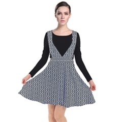 Black And White Triangles Plunge Pinafore Dress by Sparkle