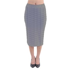 Black And White Triangles Velvet Midi Pencil Skirt by Sparkle