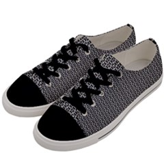 Black And White Triangles Men s Low Top Canvas Sneakers by Sparkle