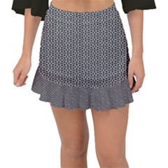 Black And White Triangles Fishtail Mini Chiffon Skirt by Sparkle