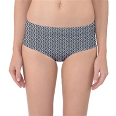 Black And White Triangles Mid-waist Bikini Bottoms by Sparkle