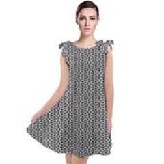 Black And White Triangles Tie Up Tunic Dress