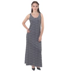 Black And White Triangles Sleeveless Velour Maxi Dress by Sparkle