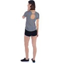 Black And White Triangles Back Circle Cutout Sports Tee View2