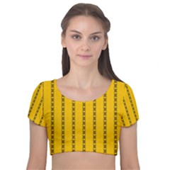 Digital Stars Velvet Short Sleeve Crop Top  by Sparkle