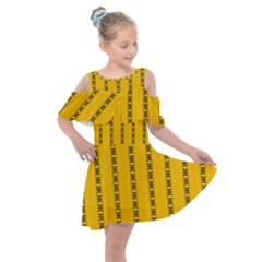 Digital Stars Kids  Shoulder Cutout Chiffon Dress by Sparkle