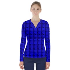 Digital Illusion V-neck Long Sleeve Top by Sparkle