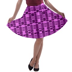 Digital Violet A-line Skater Skirt by Sparkle