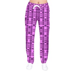 Digital Violet Women Velvet Drawstring Pants by Sparkle