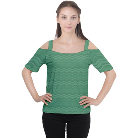 Digital Waves Cutout Shoulder Tee by Sparkle