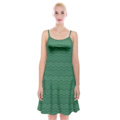 Digital Waves Spaghetti Strap Velvet Dress