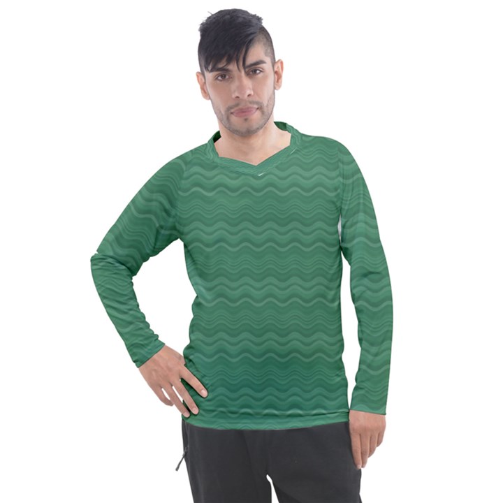 Digital Waves Men s Pique Long Sleeve Tee