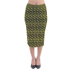 Digital Mandale Velvet Midi Pencil Skirt by Sparkle