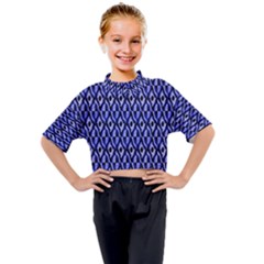 Blue Diamonds Kids Mock Neck Tee