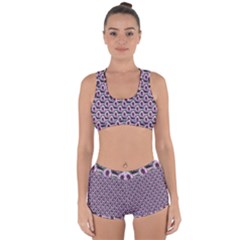 Flowers Pattern Racerback Boyleg Bikini Set