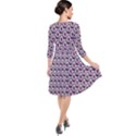 Flowers Pattern Quarter Sleeve Waist Band Dress View2