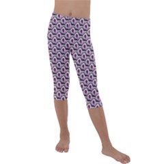 Flowers Pattern Kids  Lightweight Velour Capri Leggings 