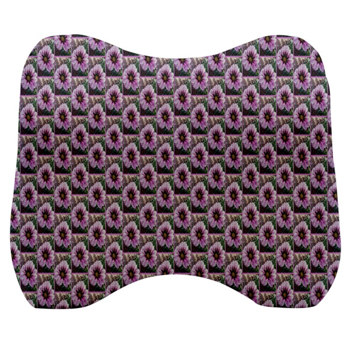 Flowers Pattern Velour Head Support Cushion