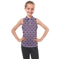 Flowers Pattern Kids  Sleeveless Polo Tee