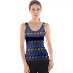 Blue Illusion Tank Top by Sparkle