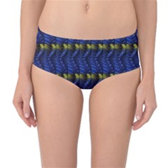 Blue Illusion Mid-waist Bikini Bottoms by Sparkle