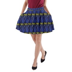 Blue Illusion A-line Pocket Skirt by Sparkle