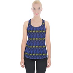 Blue Illusion Piece Up Tank Top by Sparkle