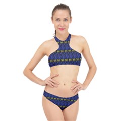 Blue Illusion High Neck Bikini Set by Sparkle