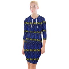 Geometric Balls Quarter Sleeve Hood Bodycon Dress by Sparkle