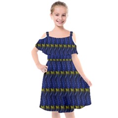 Geometric Balls Kids  Cut Out Shoulders Chiffon Dress by Sparkle