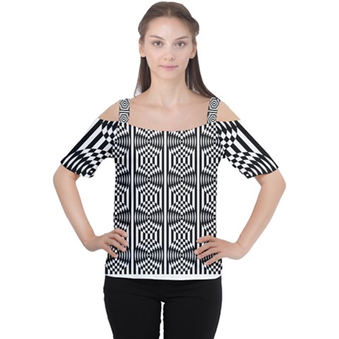 Mandala Pattern Cutout Shoulder Tee by Sparkle