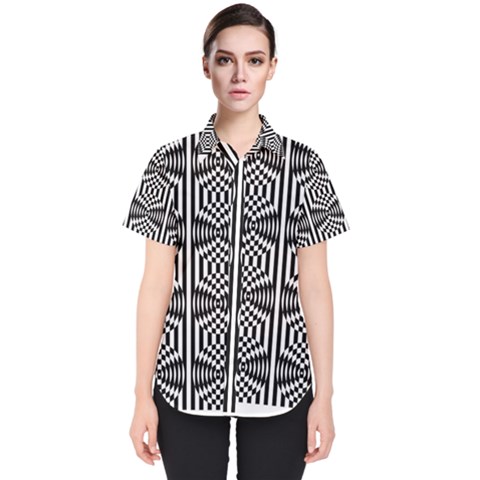 Mandala Pattern Women s Short Sleeve Shirt by Sparkle