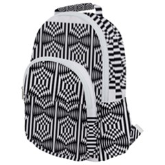 Optical Illusion Rounded Multi Pocket Backpack by Sparkle