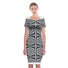 Optical Illusion Classic Short Sleeve Midi Dress