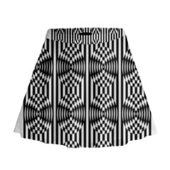 Optical Illusion Mini Flare Skirt by Sparkle