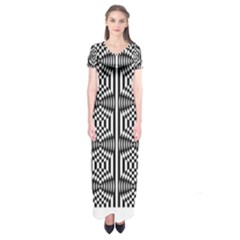 Optical Illusion Short Sleeve Maxi Dress by Sparkle