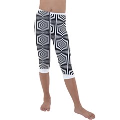 Mandala Pattern Kids  Lightweight Velour Capri Leggings  by Sparkle