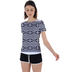 Mandala Pattern Back Circle Cutout Sports Tee