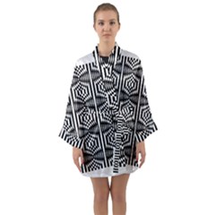 Optical Illusion Long Sleeve Satin Kimono by Sparkle