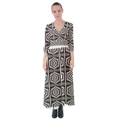 Optical Illusion Button Up Maxi Dress by Sparkle