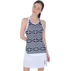 Optical Illusion Racer Back Mesh Tank Top