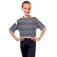 Optical Illusion Kids Mock Neck Tee