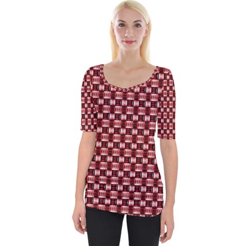 Red Kalider Wide Neckline Tee by Sparkle