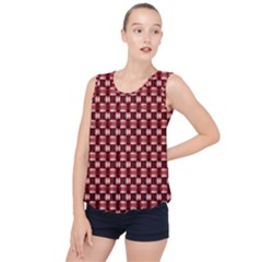 Red Kalider Bubble Hem Chiffon Tank Top by Sparkle